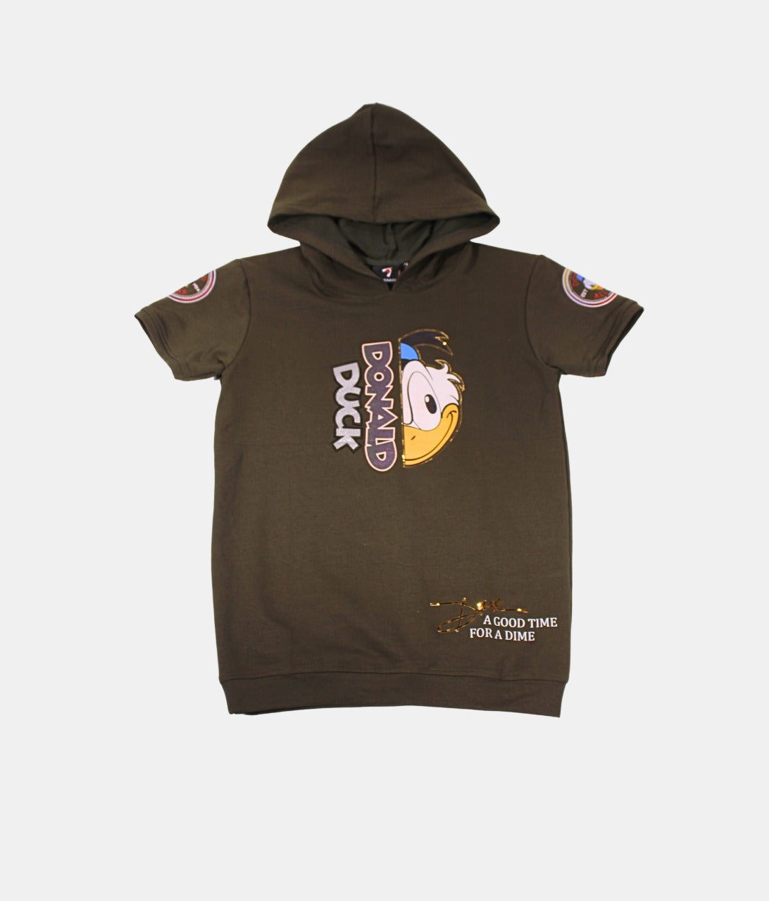 Danaboi Olive Green Donald Duck Boys Hoodie Tee