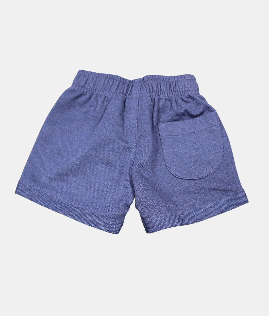 Navy Blue Kids Shorts with Patterned Drawstring