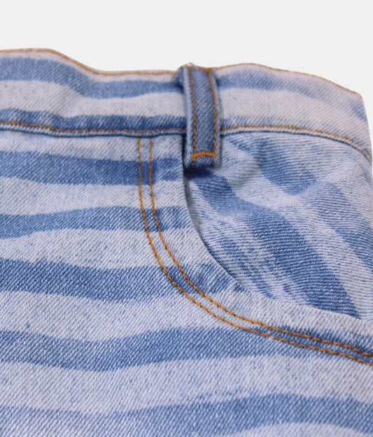Little Kangaroos Striped Denim Kids Shorts
