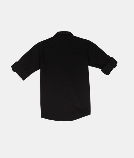 Danaboi  Black Textured Boys Shirt