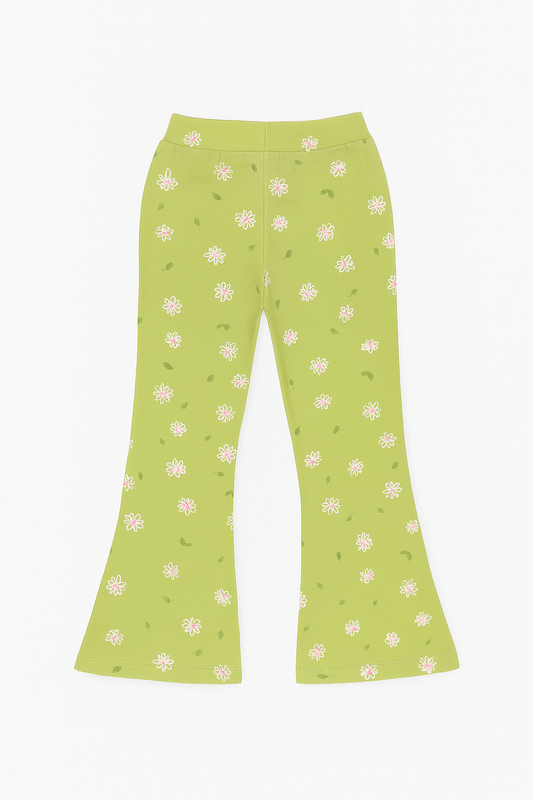 Play Pistachio Floral Girls Flare Pants
