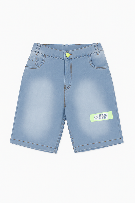 Little kangaroo Light Blue Washed Boys Denim Shorts