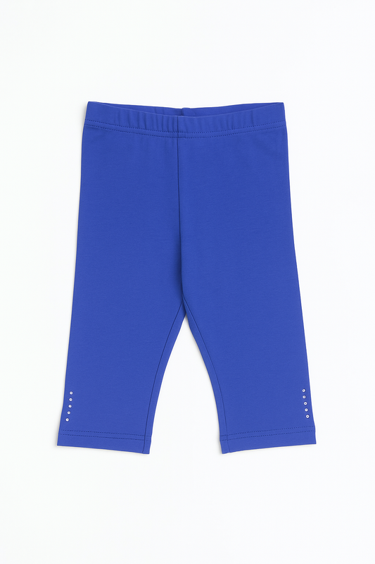 Tiny Girl Blue Embellished Girls Capri Leggings