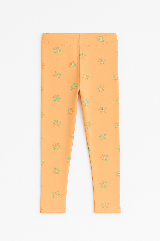 Play Peach Floral Girls Leggings
