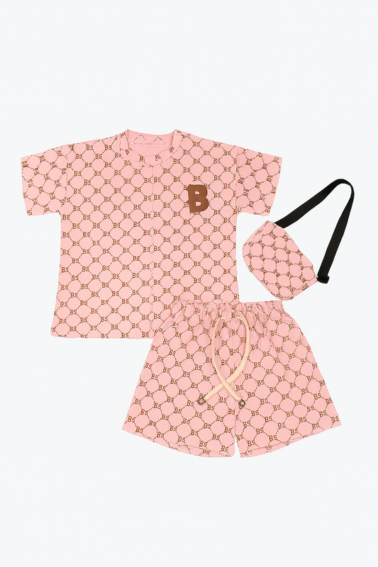 Dapp Pink Printed Girls Co-ord Set