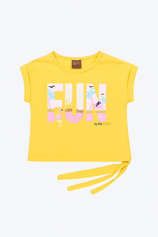 Tiny Girl Yellow Girls Tie-Up T-Shirt
