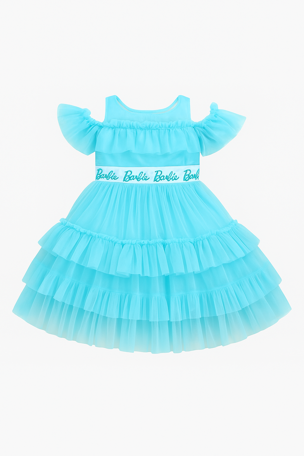 Tiny Girl Sky Blue Girls Barbie Party Frock