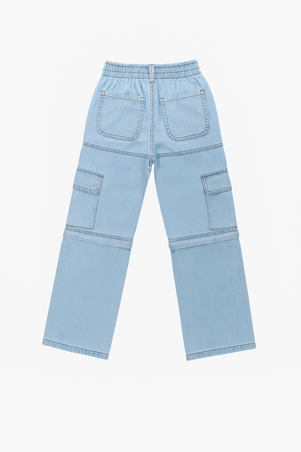 Tiny Girl Light Blue Convertible Girls Cargo Jeans