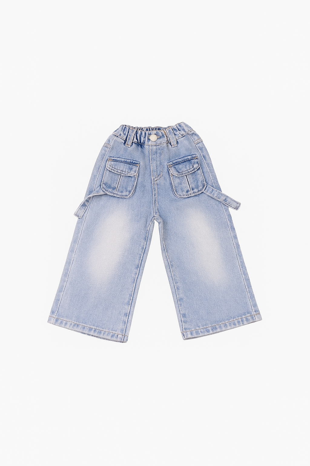 DAPP Light Blue Girls Cargo Denim Pant