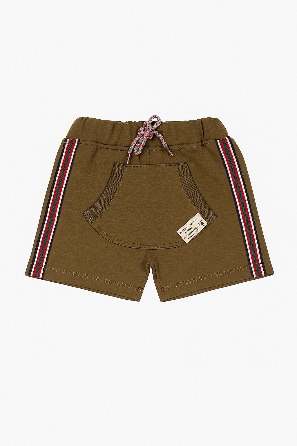 Little kangaroo Brown Kids Shorts with Side Stripes