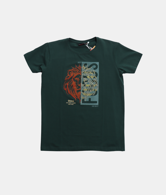 Danaboi Bottle Green Fearless Graphic Boys T-Shirt