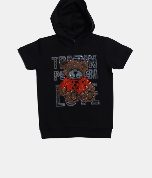 Danaboi Sparkle Bear Hooded Boys T-Shirt